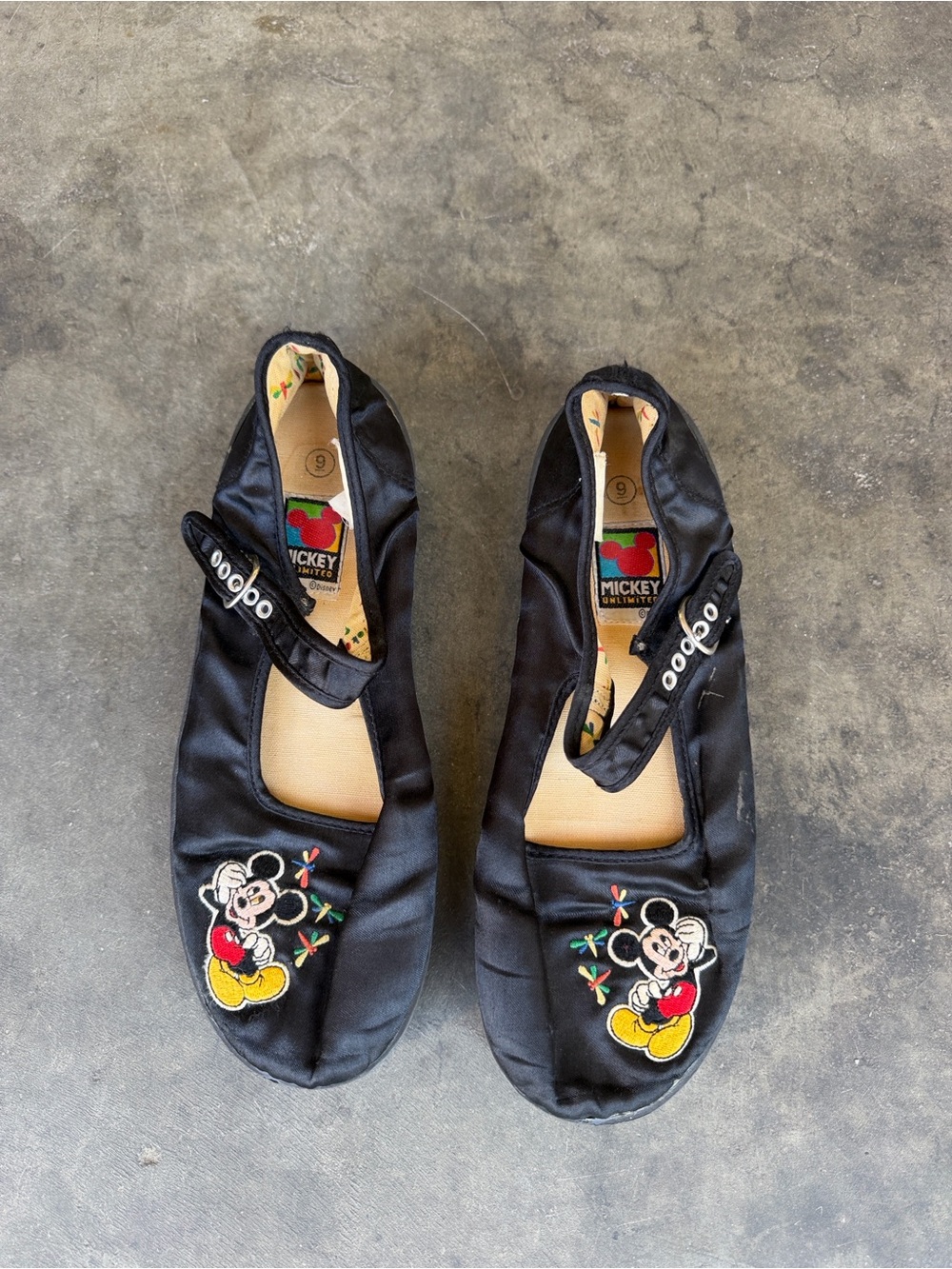 Micky Unlimited Disney Vintage Mary Janes Black Women's Size 9
